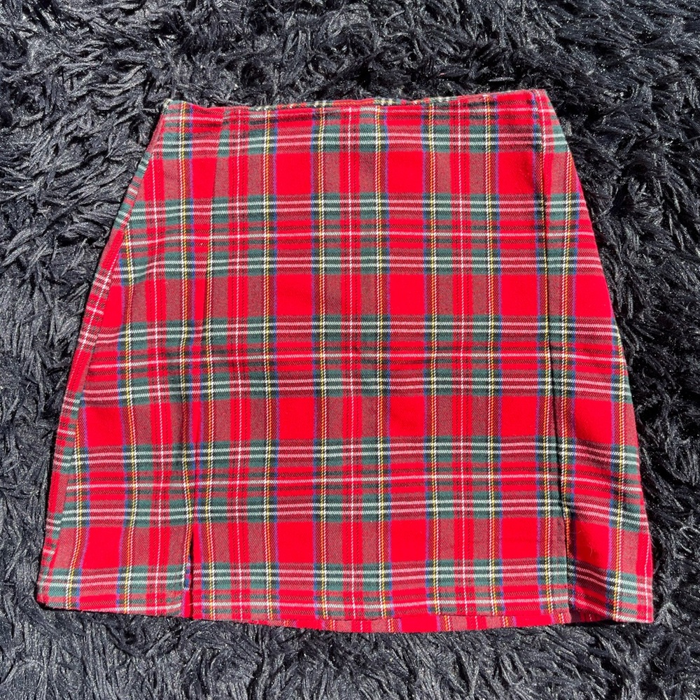 Plaid mini skirt